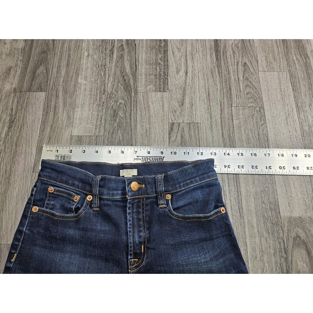 J.Crew Jeans Womens 25 Blue Dark Wash Stretch Mid Rise Skinny Denim Casual - Picture 6 of 10